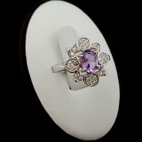 زیباترین انگشتر آمیتیست ظریف