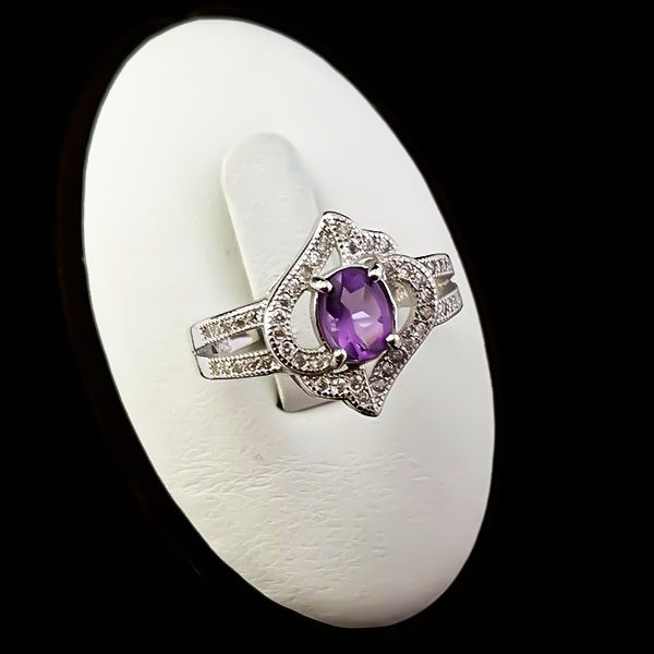 انگشتر آمیتیست زنانه نقره فاخر