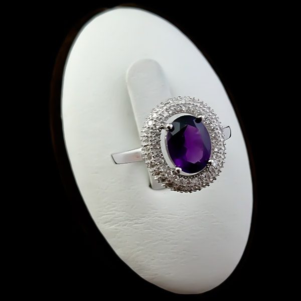 انگشتر آمیتیست زنانه نقره