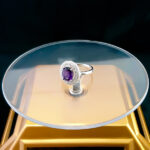 انگشتر نقره زنانه طرح پرمون با سنگ آمیتیست - Image 2