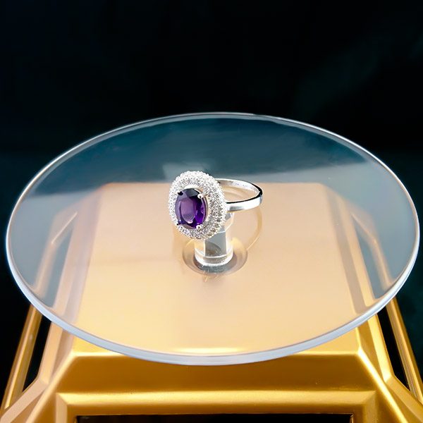 انگشتر نقره زنانه طرح پرمون با سنگ آمیتیست - Image 2