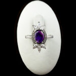 انگشتر نقره زنانه طرح پروا با سنگ آمیتیست - Image 3