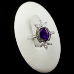 انگشتر نقره زنانه طرح پروا با سنگ آمیتیست