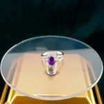 انگشتر نقره زنانه طرح پریماه با سنگ آمیتیست اصلی - Image 4