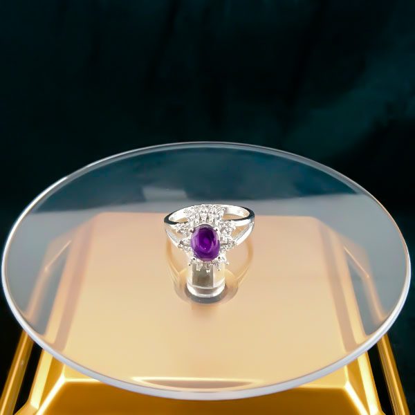 انگشتر نقره زنانه طرح پریماه با سنگ آمیتیست اصلی - Image 4