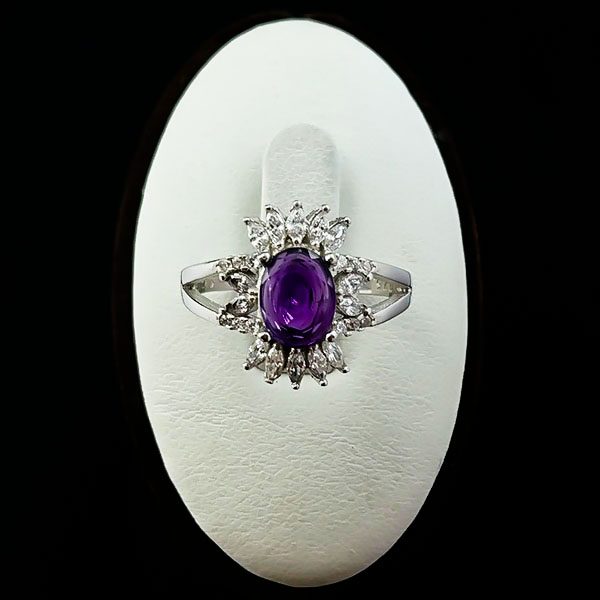 انگشتر نقره زنانه طرح پریماه با سنگ آمیتیست اصلی - Image 3