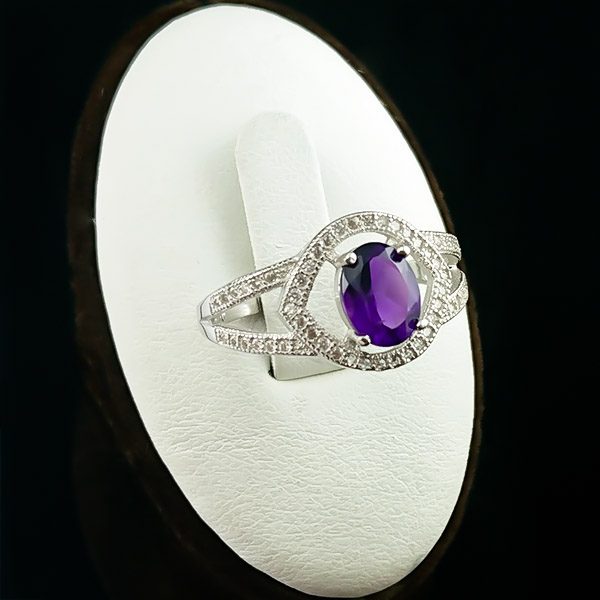 ۳-۱-۰۳۴ amethyst-ring (1) انگشتر آمیتیست زنانه نقره خاص