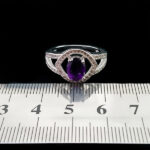 انگشتر نقره زنانه طرح پینار با سنگ آمیتیست اصلی - Image 3