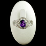 انگشتر نقره زنانه طرح پینار با سنگ آمیتیست اصلی - Image 4