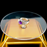 انگشتر نقره زنانه طرح پندار با سنگ آمیتیست اصلی - Image 3