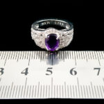 انگشتر نقره زنانه طرح پندار با سنگ آمیتیست اصلی - Image 4