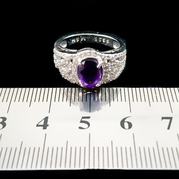 انگشتر نقره زنانه طرح پندار با سنگ آمیتیست اصلی - Image 4