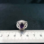 انگشتر نقره زنانه طرح تندیس با سنگ آمیتیست اصلی - Image 3