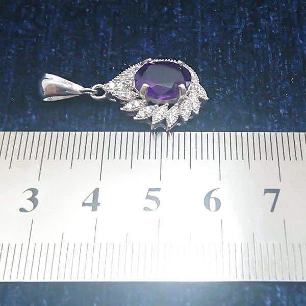 گردنبند نقره زنانه طرح آرمیلا با سنگ آمیتیست - Image 3