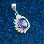 گردنبند نقره زنانه طرح آرمیلا با سنگ آمیتیست - Image 2