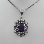 گردنبند نقره زنانه طرح آسنا با سنگ آمیتیست - Image 2