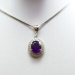 گردنبند نقره زنانه طرح امیرا با سنگ آمیتیست