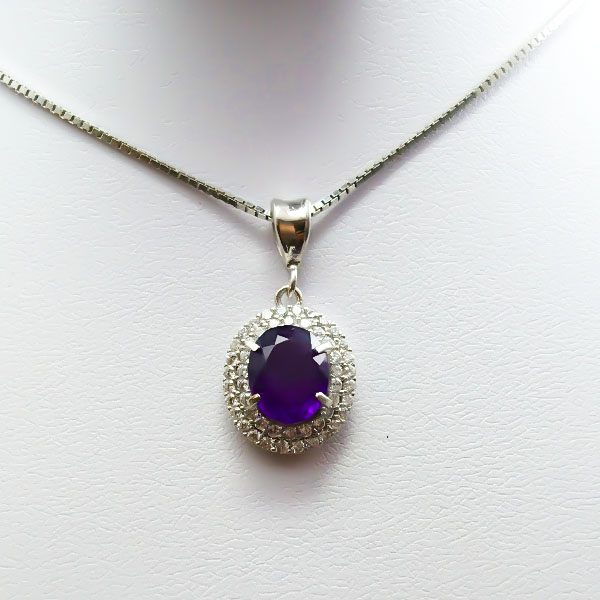 گردنبند آمیتیست زنانه نقره