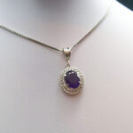 گردنبند نقره زنانه طرح امیرا با سنگ آمیتیست - Image 3