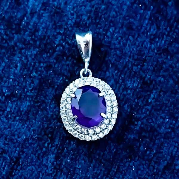 گردنبند نقره زنانه طرح امیرا با سنگ آمیتیست - Image 5