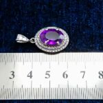 گردنبند نقره زنانه طرح امانه با سنگ آمیتیست اصل - Image 2