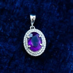 گردنبند نقره زنانه طرح امانه با سنگ آمیتیست اصل - Image 3