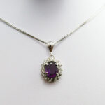 گردنبند نقره زنانه طرح ایرانا با سنگ آمیتیست اصل