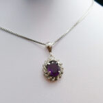 گردنبند نقره زنانه طرح ایرانا با سنگ آمیتیست اصل - Image 2