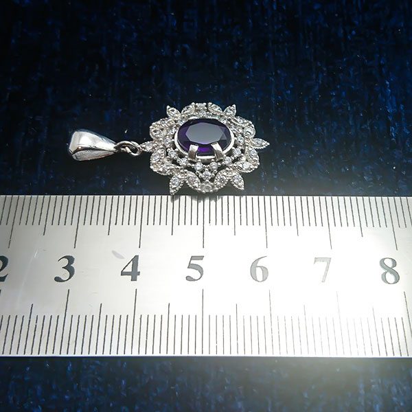 گردنبند آمیتیست نقره زنانه طرح آیه - Image 2