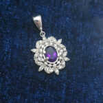 گردنبند آمیتیست نقره زنانه طرح آیه - Image 4