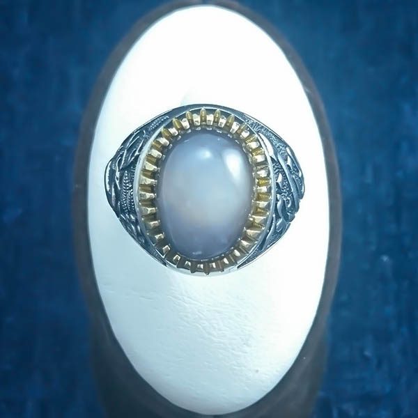 انگشتر نقره مردانه طرح یا ضامن آهو با سنگ عقیق سلیمانی - Image 5