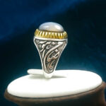 انگشتر نقره مردانه طرح یا ضامن آهو با سنگ عقیق سلیمانی - Image 6