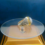 انگشتر نقره مردانه طرح یا ضامن آهو با سنگ عقیق سلیمانی - Image 2