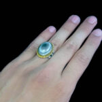 انگشتر نقره مردانه طرح ویژه ۱ با سنگ عقیق سلیمانی (باباقوری) - Image 5