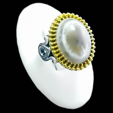 انگشتر نقره مردانه طرح ویژه ۱ با سنگ عقیق سلیمانی (باباقوری)