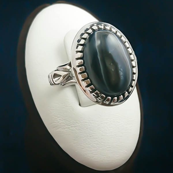 انگشتر عقیق سلیمانی مردانه نقره صفوی