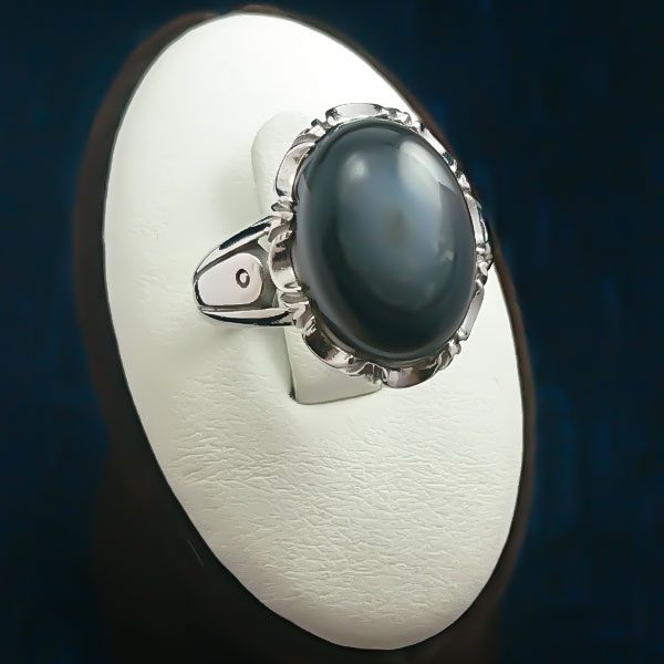 انگشتر باباقوری عقیق سلیمانی مردانه نقره