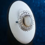 انگشتر نقره زنانه طرح فاخر طوبی با سنگ عقیق سلیمانی