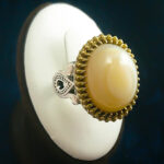 انگشتر نقره مردانه طرح ویژه۲ با سنگ عقیق سلیمانی (باباقوری)