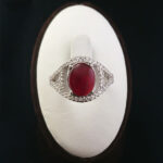 انگشتر نقره زنانه طرح تامیلا با سنگ عقیق یمنی سرخ - Image 2