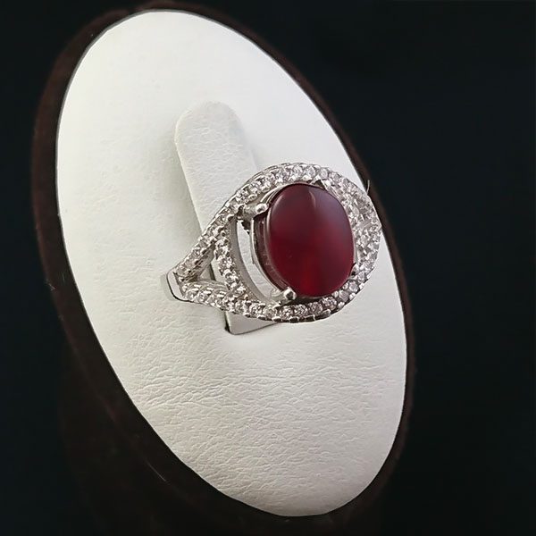 مدل انگشتر عقیق یمنی سرخ دخترانه اصلی