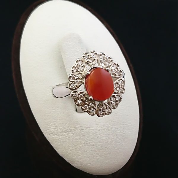 زیباترین انگشتر عقیق یمنی سرخ ظریف