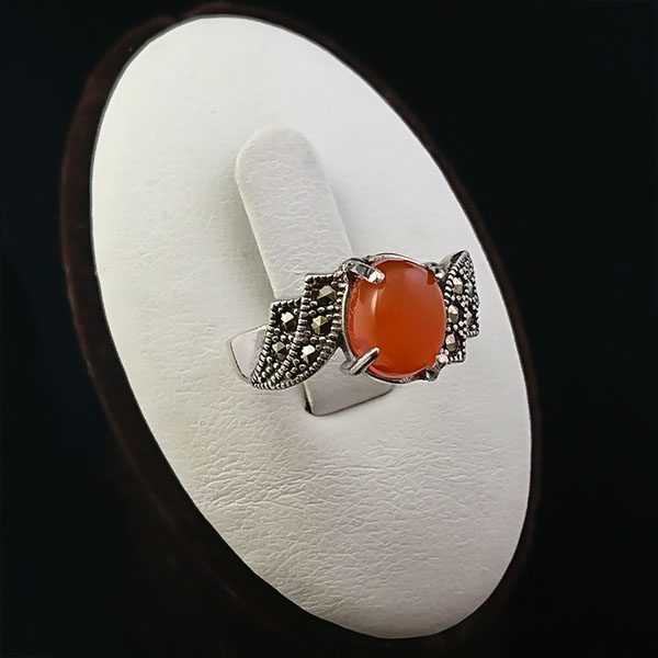 انگشتر عقیق یمنی سرخ زنانه نقره خاص