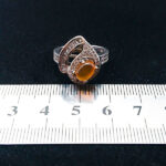 انگشتر نقره زنانه طرح توسکا با سنگ عقیق یمنی سرخ - Image 2