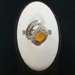 انگشتر نقره زنانه طرح توسکا با سنگ عقیق یمنی سرخ - Image 3