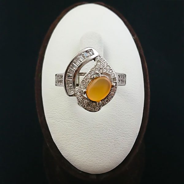 انگشتر نقره زنانه طرح توسکا با سنگ عقیق یمنی سرخ - Image 3