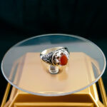 انگشتر نقره مردانه طرح بهراد با سنگ عقیق یمنی سرخ - Image 5