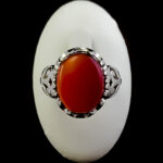 انگشتر نقره مردانه طرح بهنود سنگ عقیق سرخ - Image 2