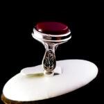 انگشتر نقره مردانه طرح باراد سنگ عقیق یمنی سرخ - Image 2