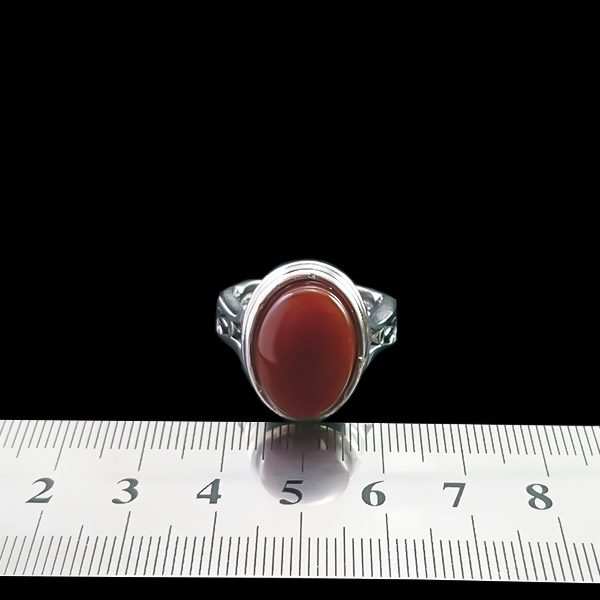 انگشتر نقره مردانه طرح باراد سنگ عقیق یمنی سرخ - Image 5